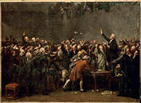 A photograph of what appears to be the signing of the Declaration of Independence